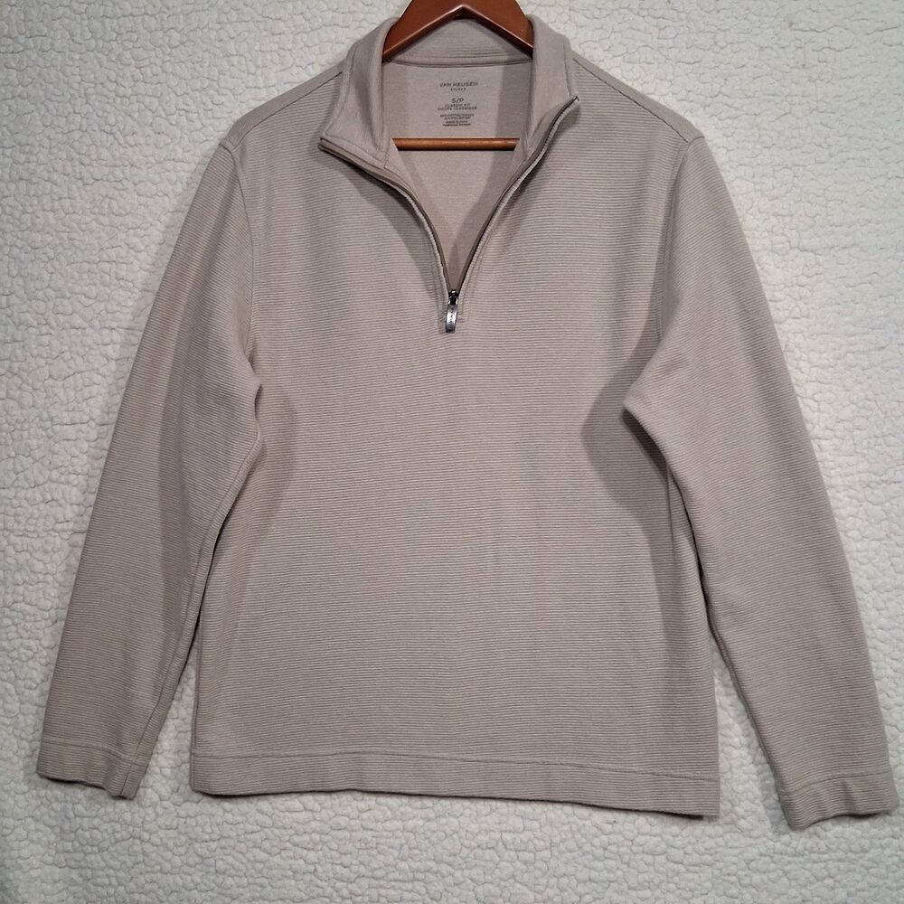 Van Heusen Sweater Men's Small Classic Fit Ribbed Knit Long Sleeve 1/4 Zip
